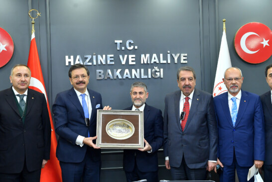 HİSARCIKLIOĞLU VE TOBB YÖNETİM KURULU, BAKAN NEBATİ İLE GÖRÜŞTÜ